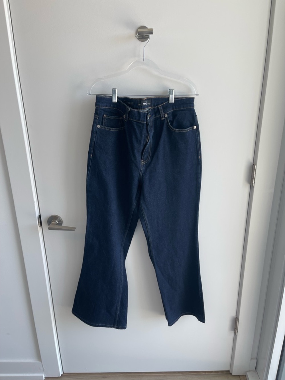 MANGO Women’s Dark Blue Denim Flare Jeans